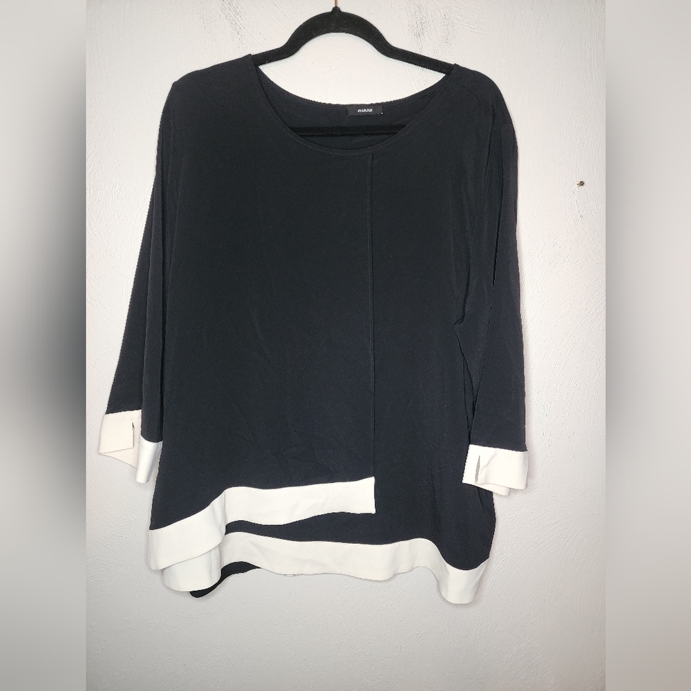 RIANI silk black and white blouse